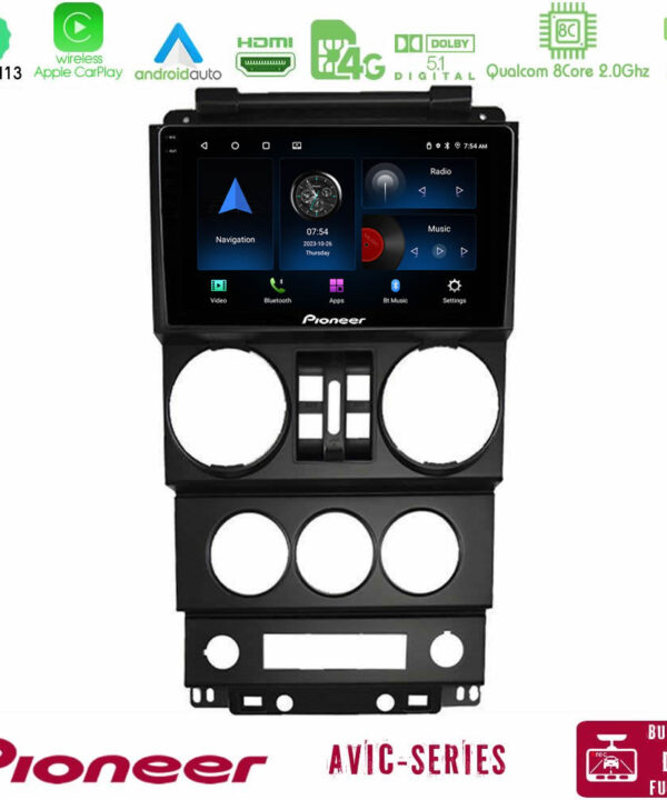 Kimpiris - Pioneer AVIC 8Core Android13 4+64GB Jeep Wrangler 2008-2010 Navigation Multimedia Tablet 9"