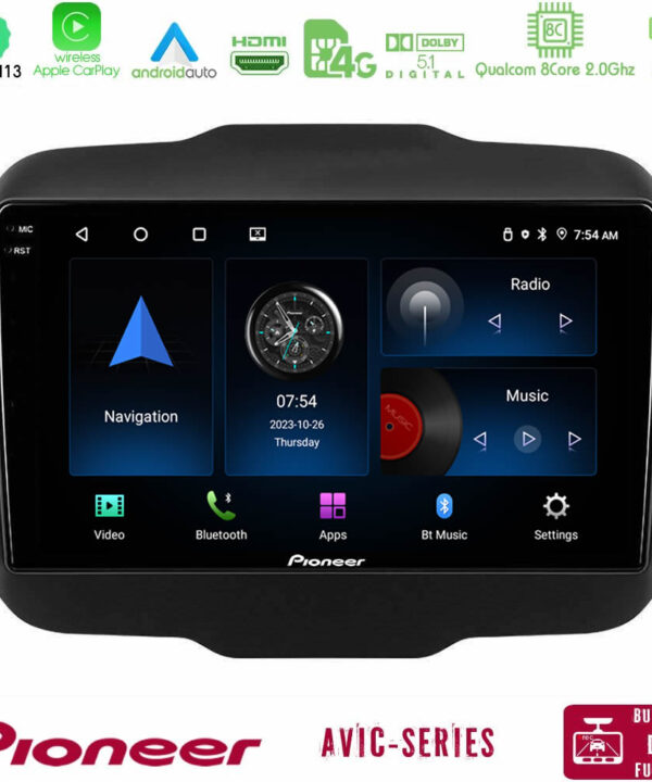 Kimpiris - Pioneer AVIC 8Core Android13 4+64GB Jeep Renegade 2015-2019 Navigation Multimedia Tablet 9"