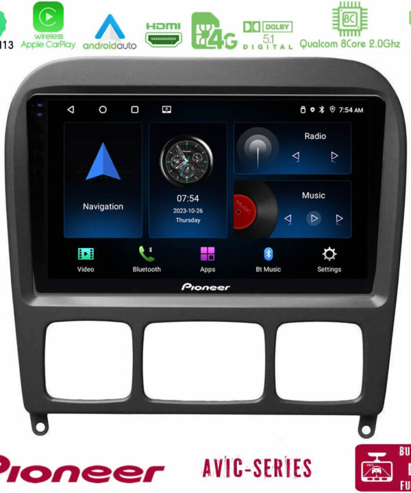 Kimpiris - Pioneer AVIC 8Core Android13 4+64GB Mercedes S Class 1999-2004 (W220) Navigation Multimedia Tablet 9"