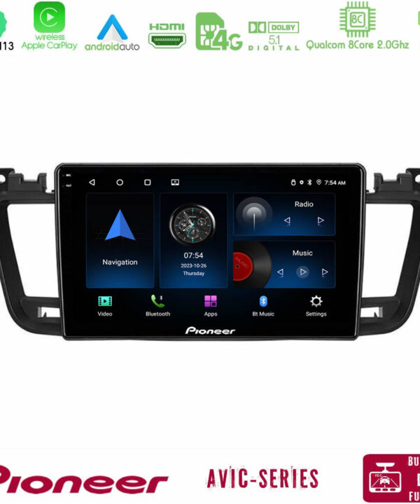 Kimpiris - Pioneer AVIC 8Core Android13 4+64GB Peugeot 508 2010-2018 Navigation Multimedia Tablet 9"