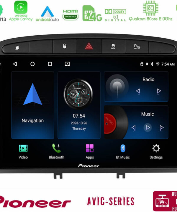 Kimpiris - Pioneer AVIC 8Core Android13 4+64GB Peugeot 308/RCZ Navigation Multimedia Tablet 9"