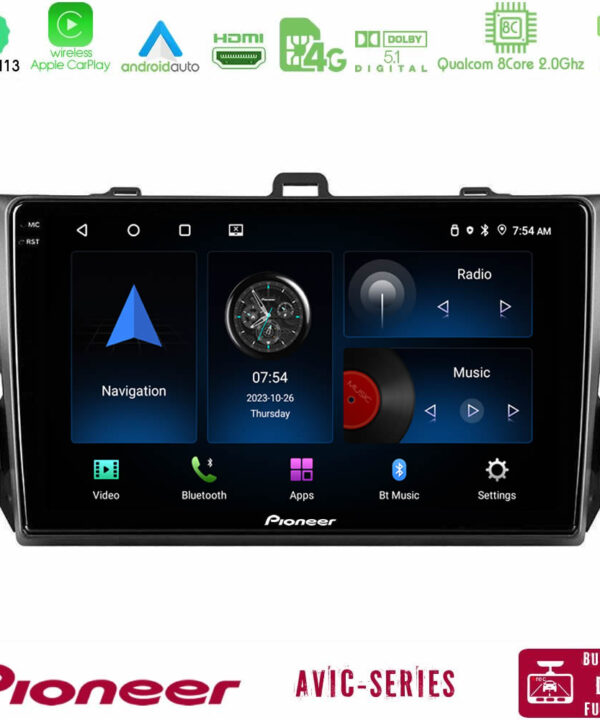 Kimpiris - Pioneer AVIC 8Core Android13 4+64GB Toyota Corolla 2007-2012 Navigation Multimedia Tablet 9"