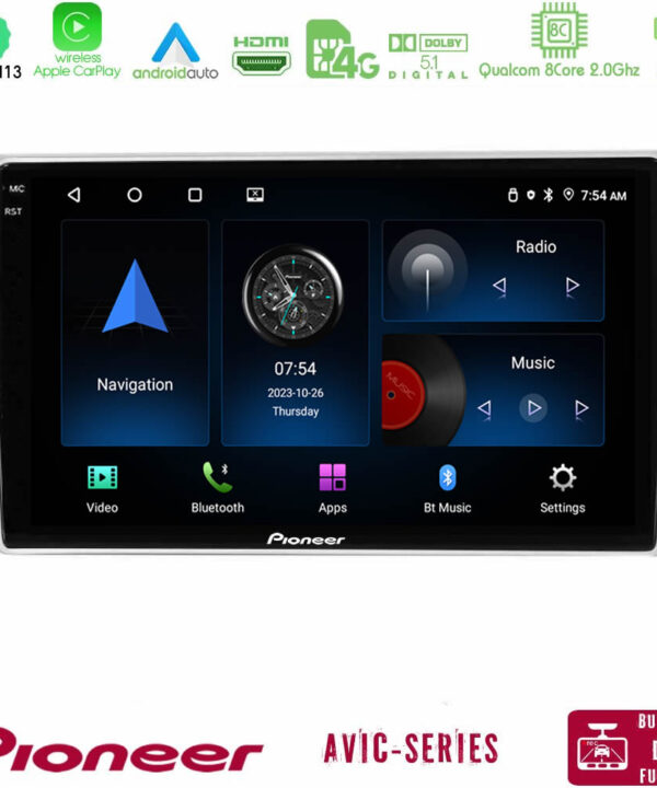 Kimpiris - Pioneer AVIC 8Core Android13 4+64GB Toyota Avensis T25 02/2003–2008 Navigation Multimedia Tablet 9"