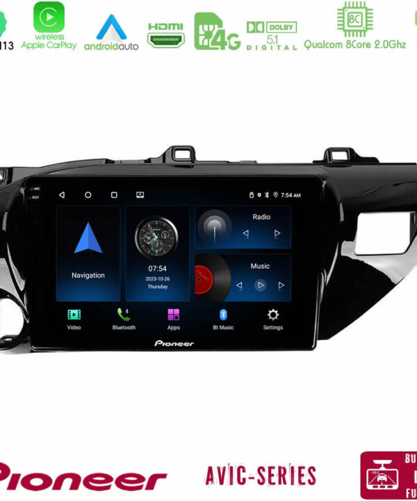 Kimpiris - Pioneer AVIC 8Core Android13 4+64GB Toyota Hilux 2017-2021 Navigation Multimedia Tablet 10"