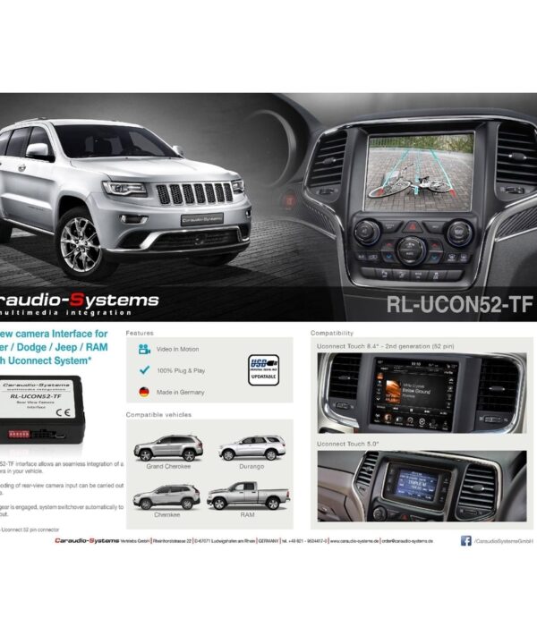 Dodge & Jeep Rear Camera Interface με UConnect8.4 Kimpiris