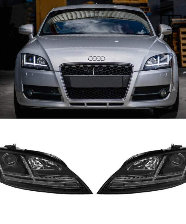  Φανάρια Set Για Audi TT 8J 06 10 DRL amp Led Signal Dynamic Μαύρα Xenon Έκδοση D1SH1 Με Μοτέρ