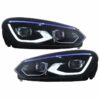 Φανάρια Set Για Vw Golf VΙ 6 08 12 Mk8 Golf Look Dynamic Start DRL amp Φλας Μαύρα Full Led Με Μοτέρ VLand 2