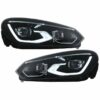 Φανάρια Set Για Vw Golf VΙ 6 08 12 Mk8 Golf Look Dynamic Start DRL amp Φλας Μαύρα Full Led Με Μοτέρ VLand 3