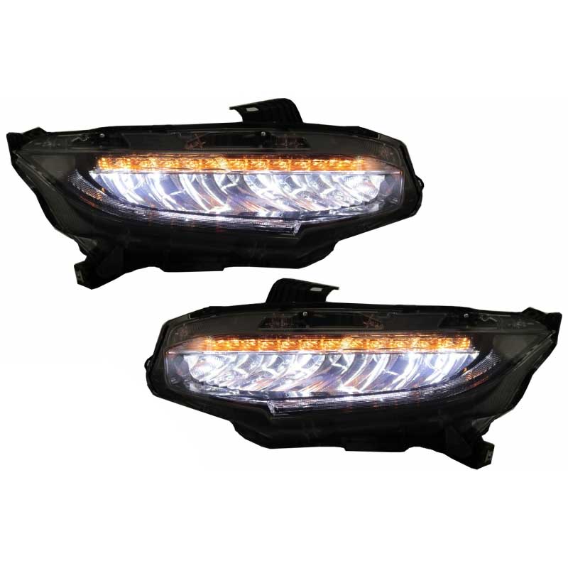 FULL LED ΓΙΑ HONDA CIVIC MK10 FCFK 2016 ΜΕ ΔΥΝΑΜΙΚΗ ΕΝΔΕΙΞΗ ΦΛΑΣ 2ΤΜΧ
