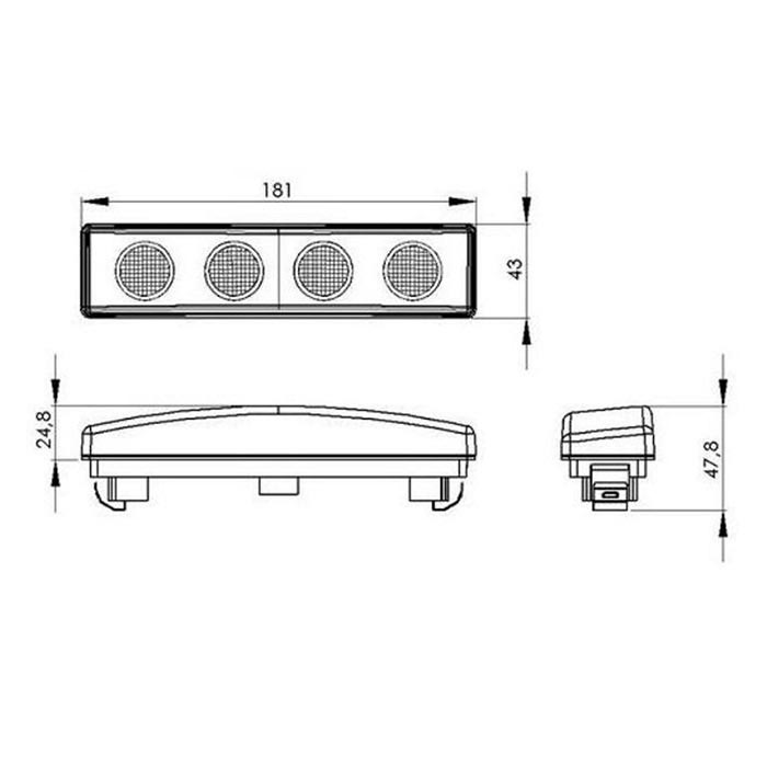 ΟΡΟΦΗΣ HORPOL ΛΕΥΚΑ ΜΕ 4LED 12V24V ΓΙΑ SCANIA 1ΤΕΜ 2