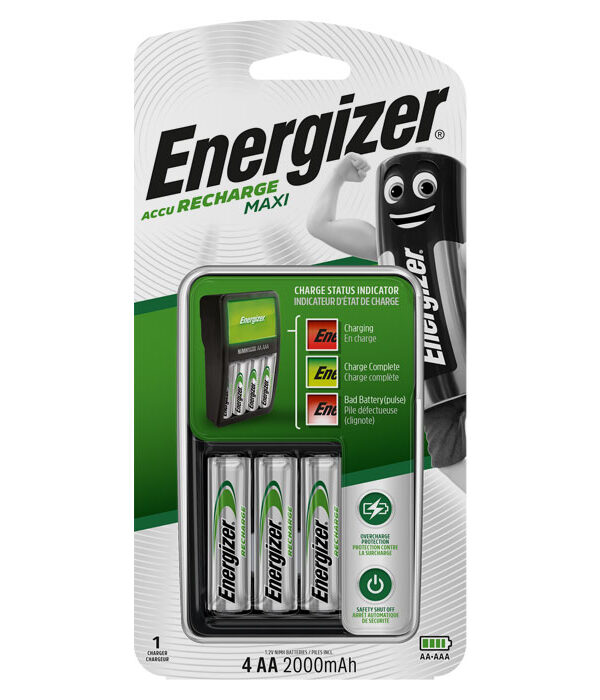 μπαταριών AAAAA Energizer ΜΑΧΙ με 4 επαναφορτιζόμενες μπαταρίες ΑΑ 2000mAh. ENERGIZER