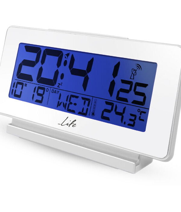 ρολόι ξυπνητήρι με θερμόμετρο εσωτερικού χώρου ημερομηνία και οθόνη LCD. LIFE 1