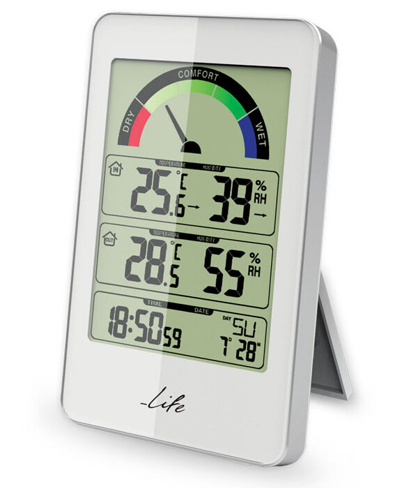 ρολόι ξυπνητήρι με οθόνη LCD θερμόμετρο εσωτερικού χώρου και ημερολόγιο. LIFE 7